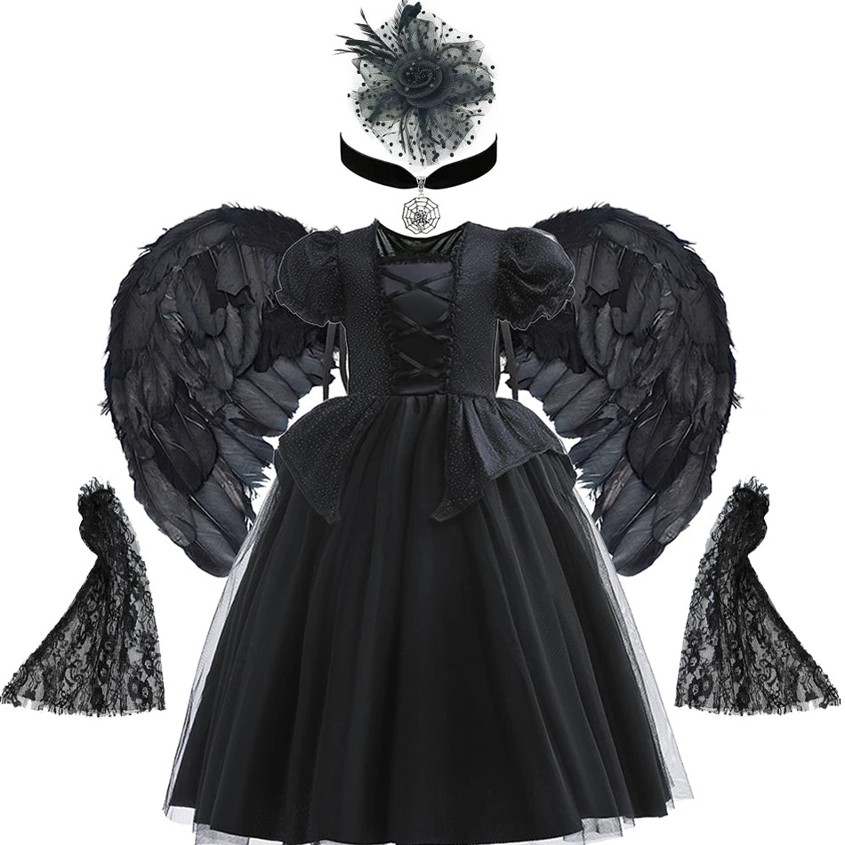 Girls Black Witch Halloween Costume – Luxury Dress