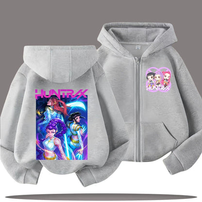 Kpop Demon Hunters Cartoon Jacket – Stylish Hoodie for Children
