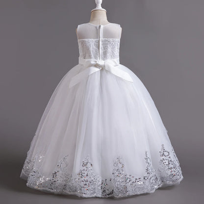 Girls Elegant Lace Wedding & Party Princess Dress