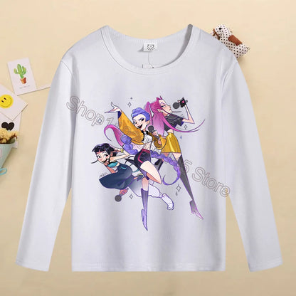 Kpop Demon Hunters Kids T-Shirt – Kawaii Cartoon Long Sleeve Top