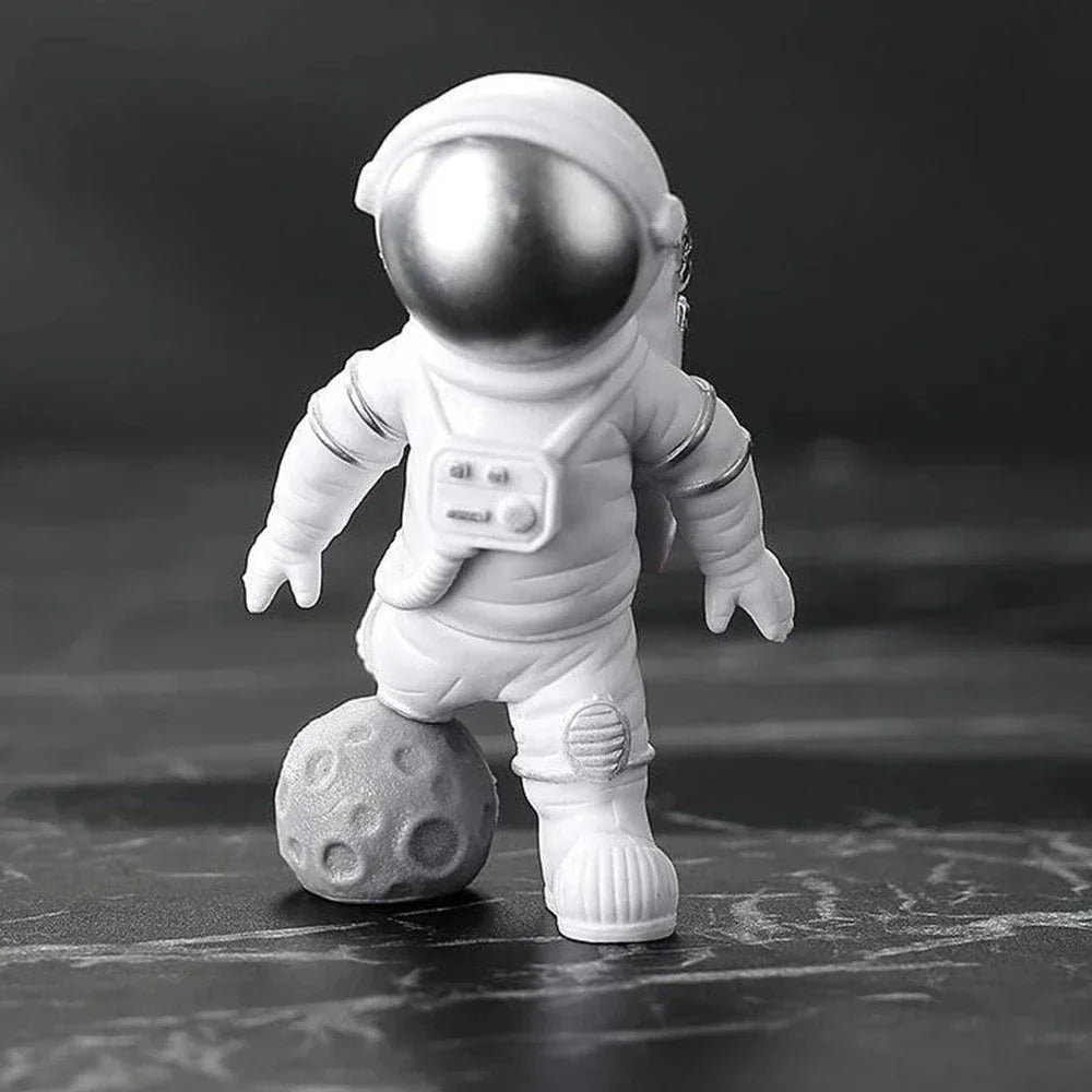 Cosmic Adventures: 4-Piece Astronaut Figurine Set for Kids & Home Decor