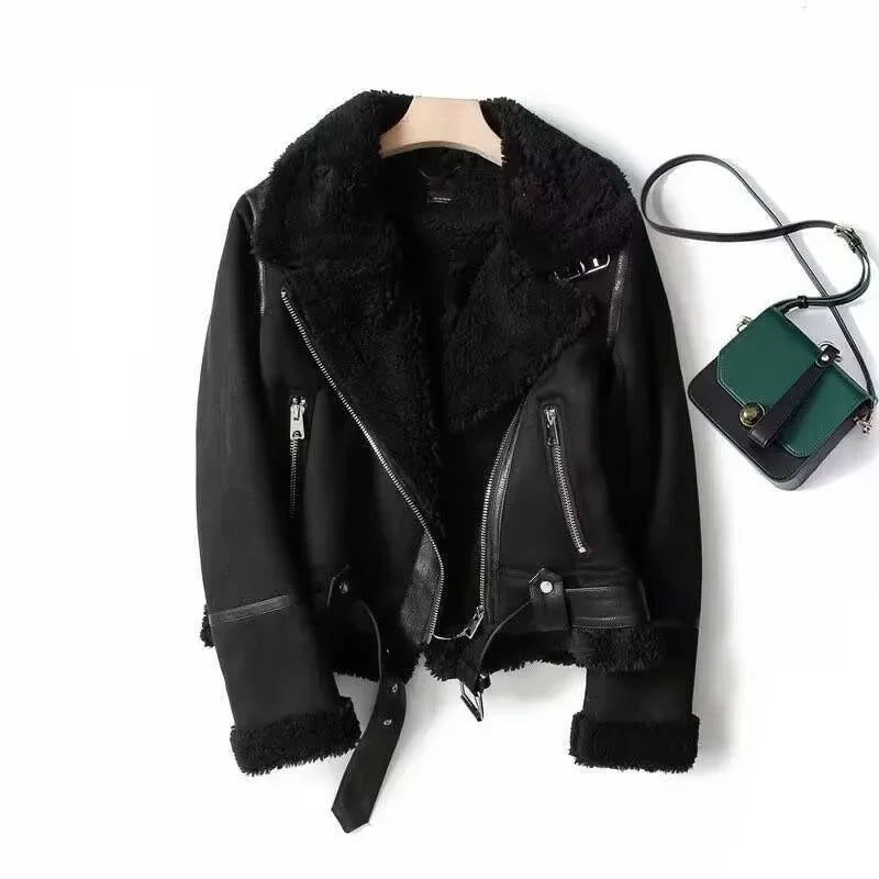 Cozy Chic: Fleece-Lined Fur Jacket for Autumn/Winter