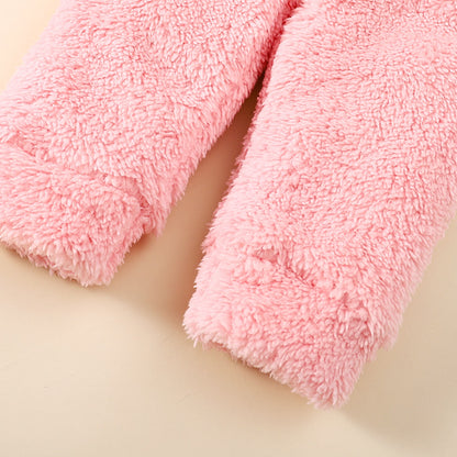 Toddler Fluff Hooded Outfit – 2PCS Set