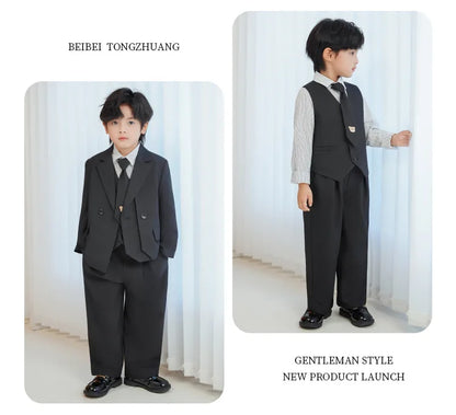 Baby Boys’ Classic Suit Set – 4/5Pcs Formal Outfit (1–10 Years)
