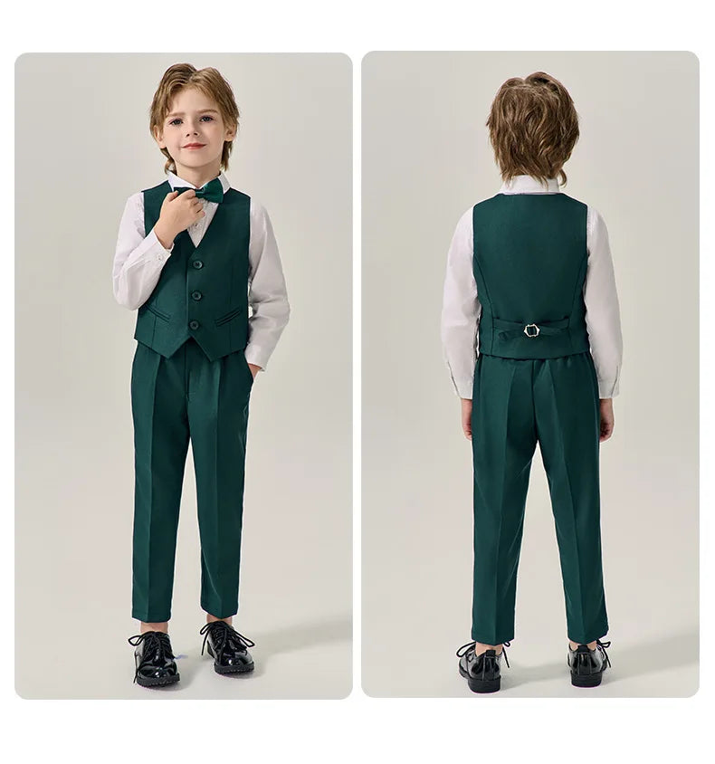 Boys’ Stylish Formal Wear – Green Blazer Set for Special Occasions
