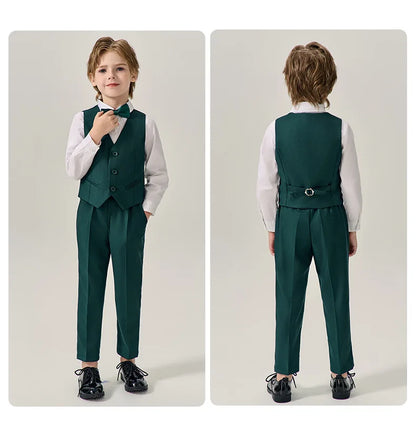Boys’ Stylish Formal Wear – Green Blazer Set for Special Occasions