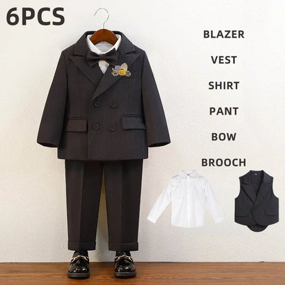 Children’s Striped Suit Set – Wedding & Piano Performance Outfit