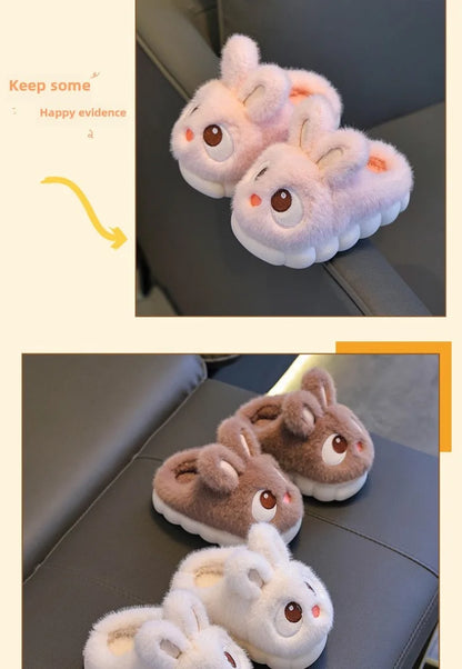 Warm Fluffy Rabbit Slippers for Boys & Girls