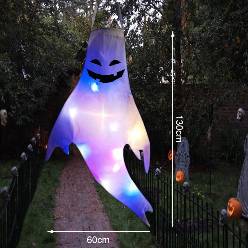 Glowing LED Ghost: Spooky Hanging Lamp for Halloween 2024