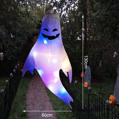 Glowing LED Ghost: Spooky Hanging Lamp for Halloween 2024