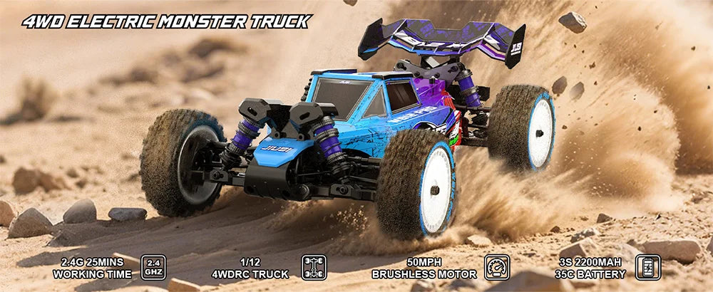 High-Speed 80KM/H RC Car – JIUSI WB12 PRO 4WD Off-Road Toy
