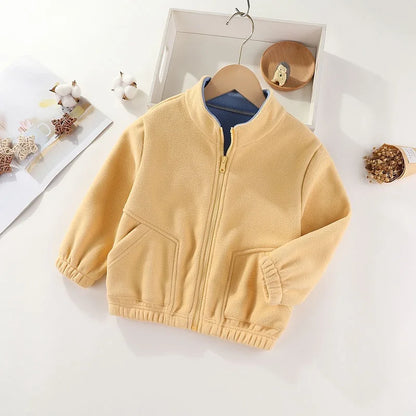 Children’s Thick Fleece Jacket – Zippered Casual Coat