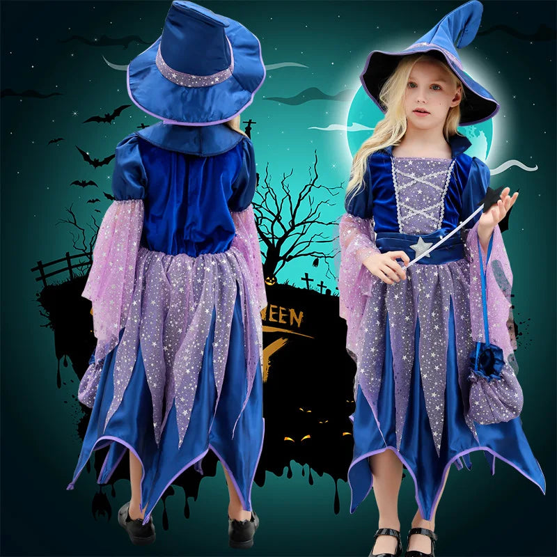 Girls Witch Dress Up Costume – Halloween Party Suit