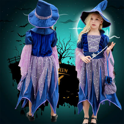 Girls Witch Dress Up Costume – Halloween Party Suit