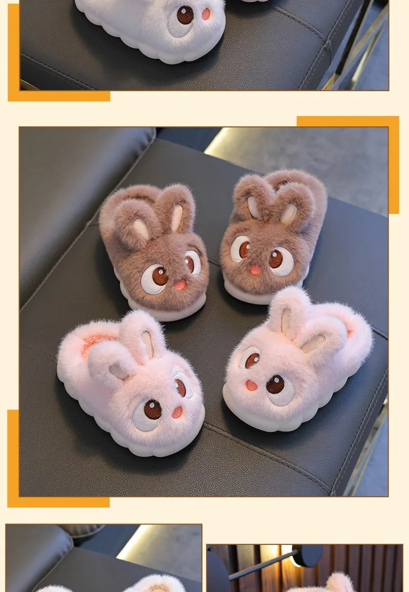 Warm Fluffy Rabbit Slippers for Boys & Girls