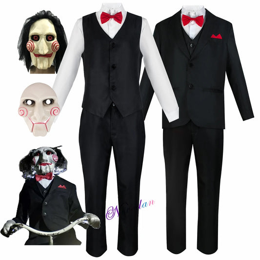 Full Set Jigsaw Costume – Saw Horror Movie Cosplay for Halloween