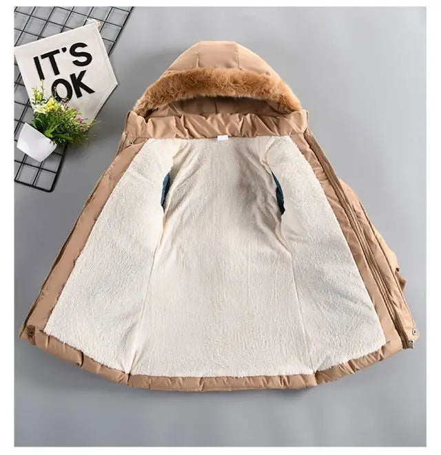 Kids’ Hooded Padded Coat – Thick & Cozy Winter Wear