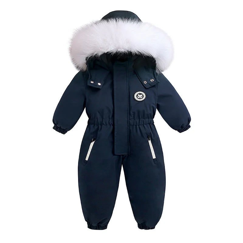 Baby Winter Overalls – Hooded Ski Suit for Cold Weather