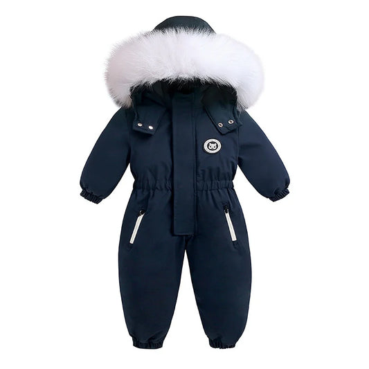Baby Winter Overalls – Hooded Ski Suit for Cold Weather
