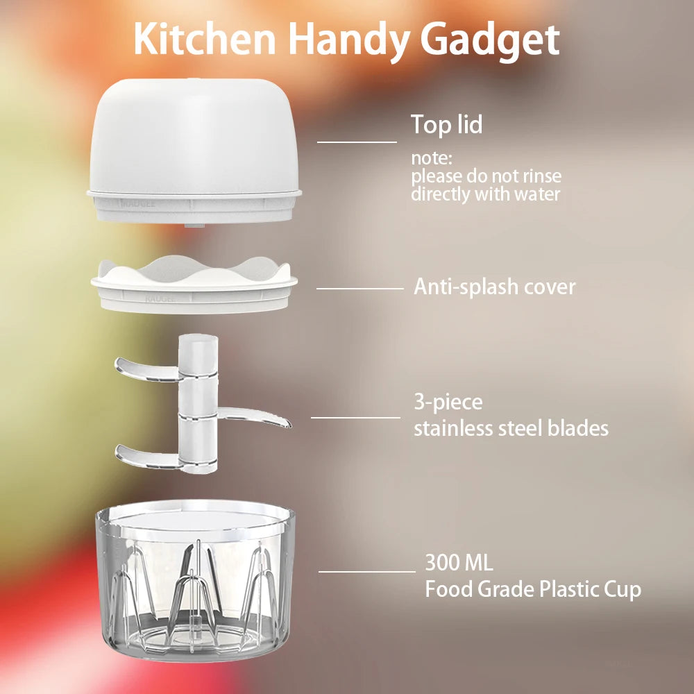 Mini Wireless Electric Food Chopper: Fast, Portable, Multifunctional