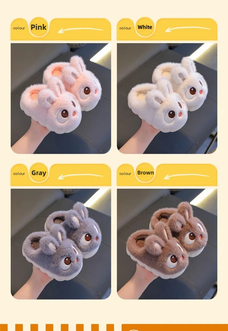 Warm Fluffy Rabbit Slippers for Boys & Girls