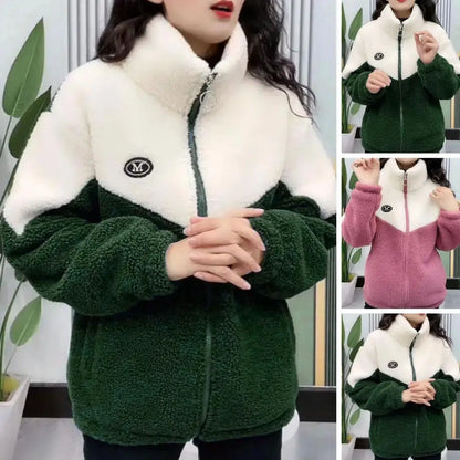 Cozy Harajuku Streetwear: Autumn-Winter Fluffy Fleece Zipper Jacket