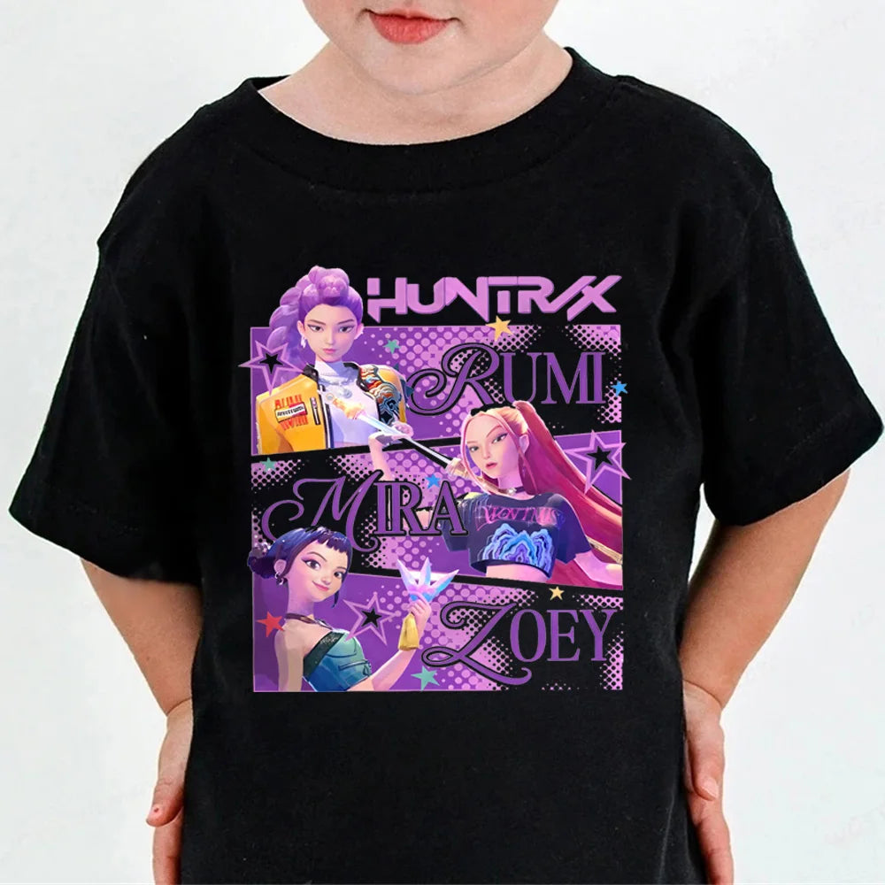 Huntrix Kpop Demon Hunters Tee – Trendy Summer Outfit for Kids