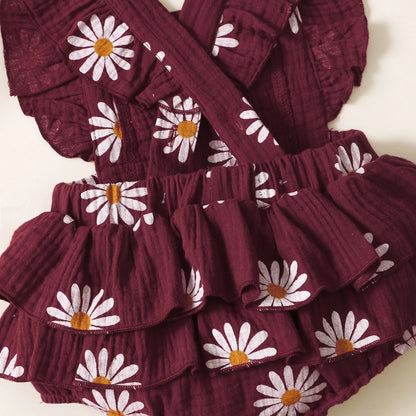 Cute Sunflower Baby Romper for Summer