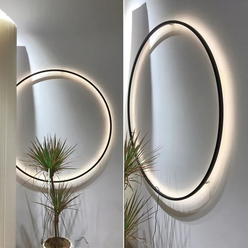 Modern LED Wall Lamp: Nordic Round Ring USB Sconce for Bedroom & Living Room