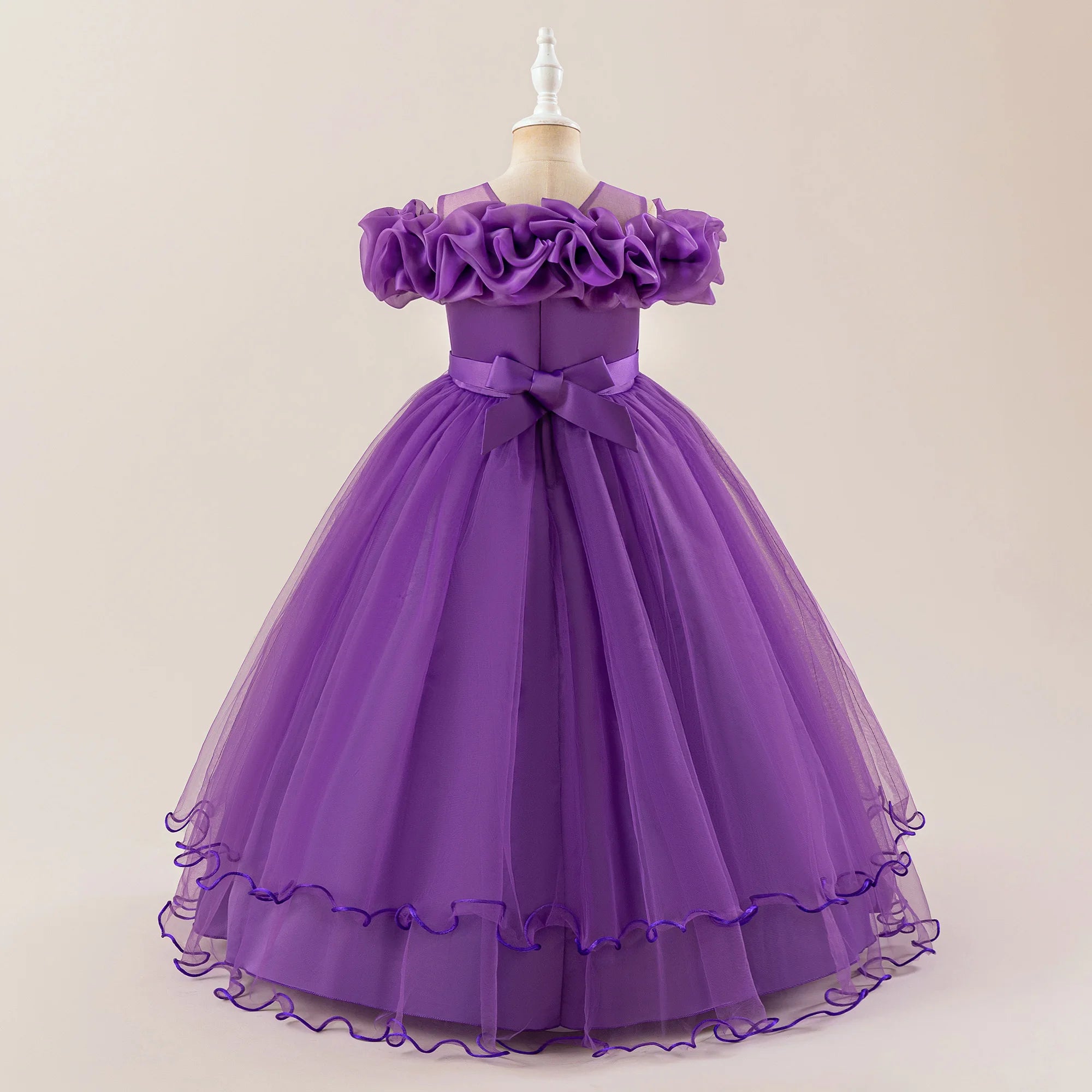 Prom & Party Dress – Girls Floral Mesh Gown