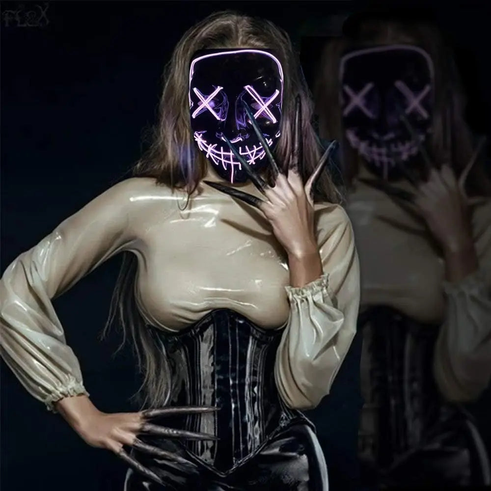Halloween LED Mask – Poptrend Light-Up Scary Costume Accessory