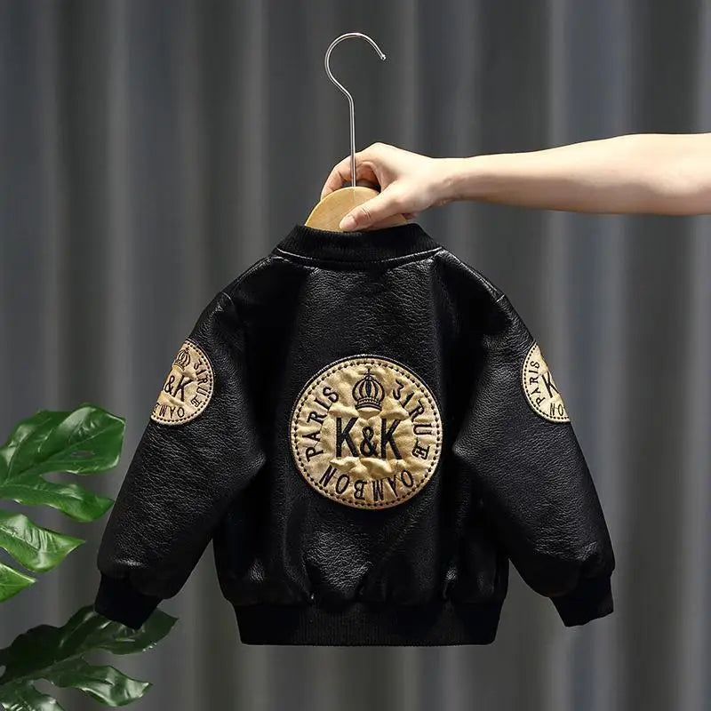 Kids’ PU Leather Jacket – Baby & Children’s Outerwear