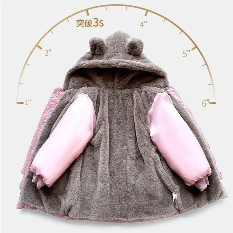 Winter Velvet Thicken Coat for Girls – Fashion & Comfort 2025