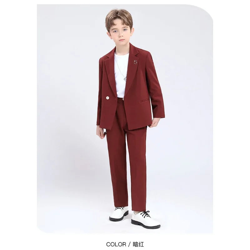 Classic Boys’ Suit – Wedding & Party Blazer Set for Kids 4–12Y