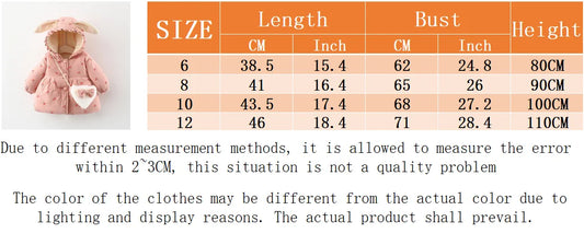 Toddler & Kids Bunny Ear Winter Outerwear