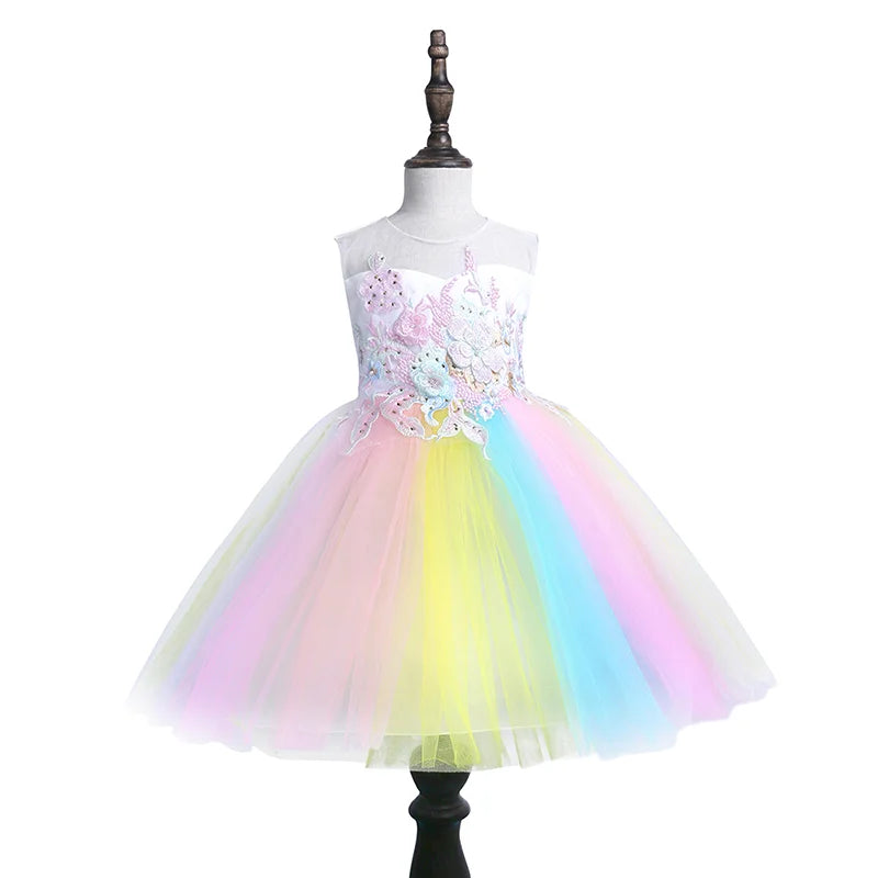 Elegant Mesh Skirt Dress for Girls – Wedding & Party