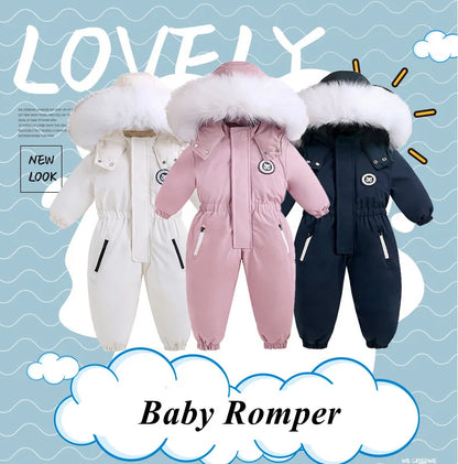 Baby Winter Overalls – Hooded Ski Suit for Cold Weather