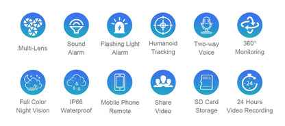 3/4 Screen WiFi PTZ Camera | 10X Zoom | AI Auto Tracking | Outdoor IP66 CCTV