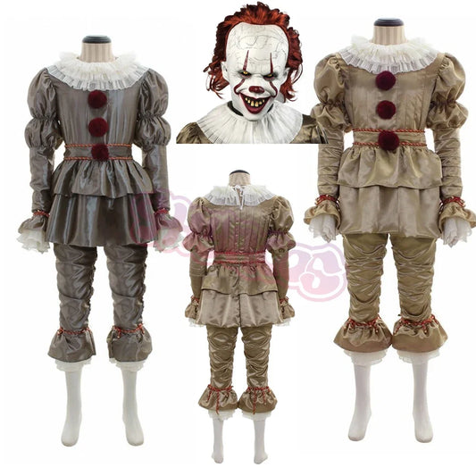 Stephen King Pennywise Cosplay – Men & Women Joker Clown Halloween Uniform