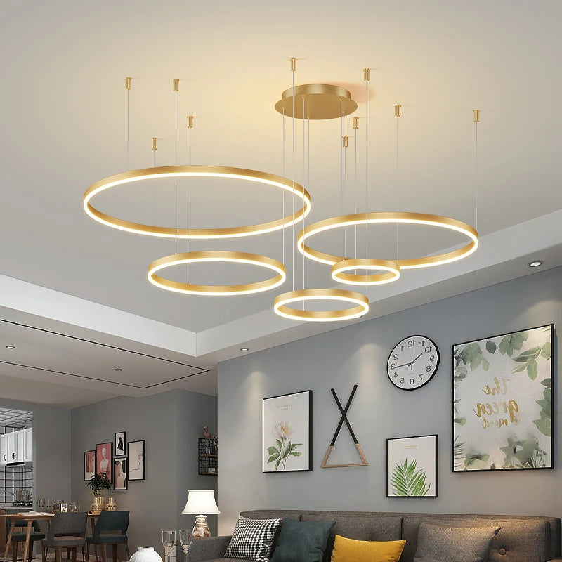 Elegant Circular LED Chandelier: Modern Lighting for Living Spaces