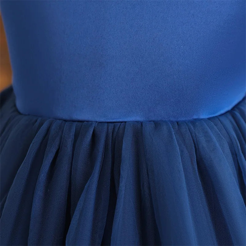 Kids Birthday Princess Dress with Bow & Pearls