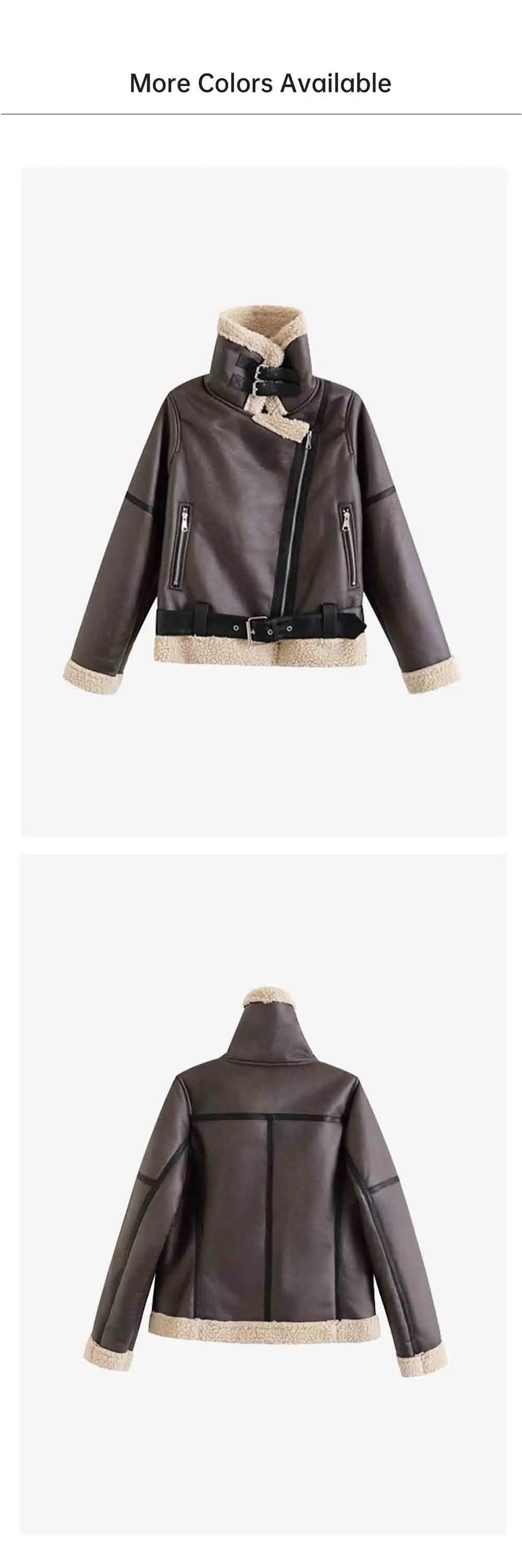 Retro Moto Style Coat – 2024 A/W Women's Fur Outerwear