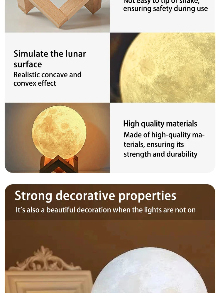 8cm DIY Galaxy Planet Lamp: Artistic Moon Night Light for Bedroom Decor