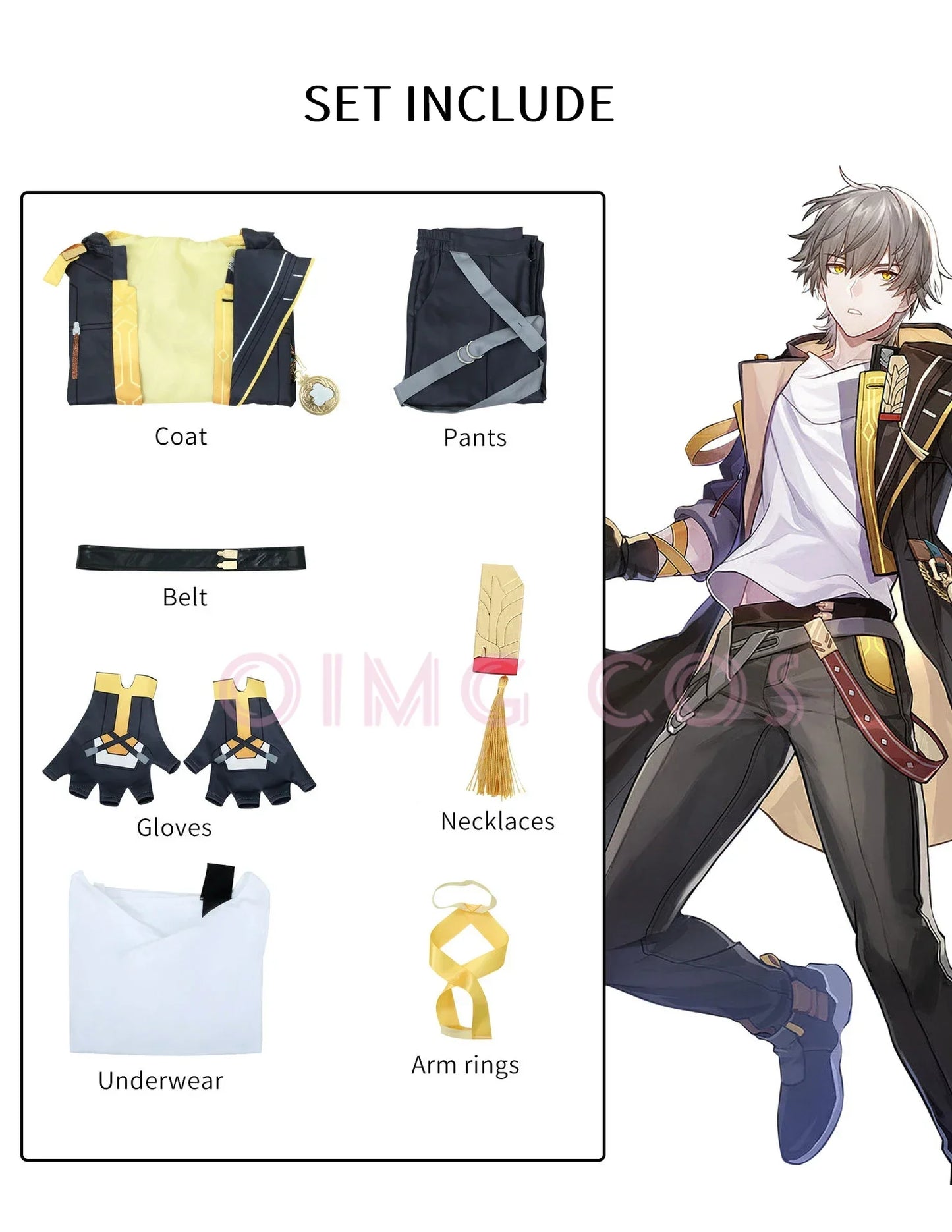 Men’s Trailblazer Cosplay Outfit – Honkai Star Rail Game Character Costume