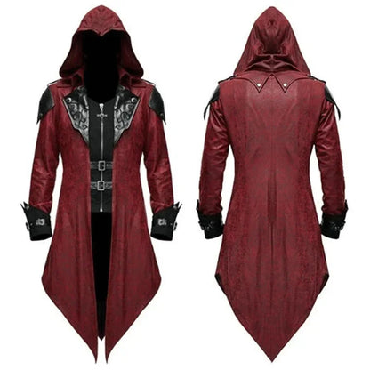 Assassin Cosplay Medieval Hooded Jacket Costume