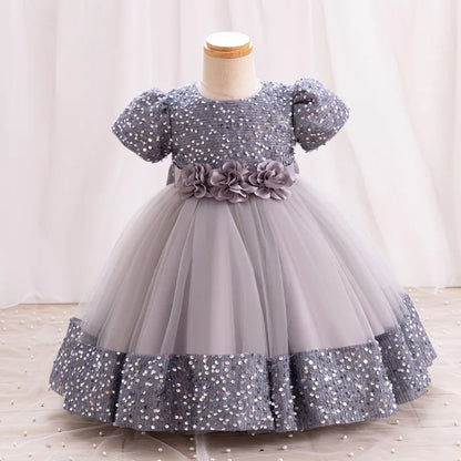 Toddler Princess Dress – Short Sleeve, Sparkly & Fluffy