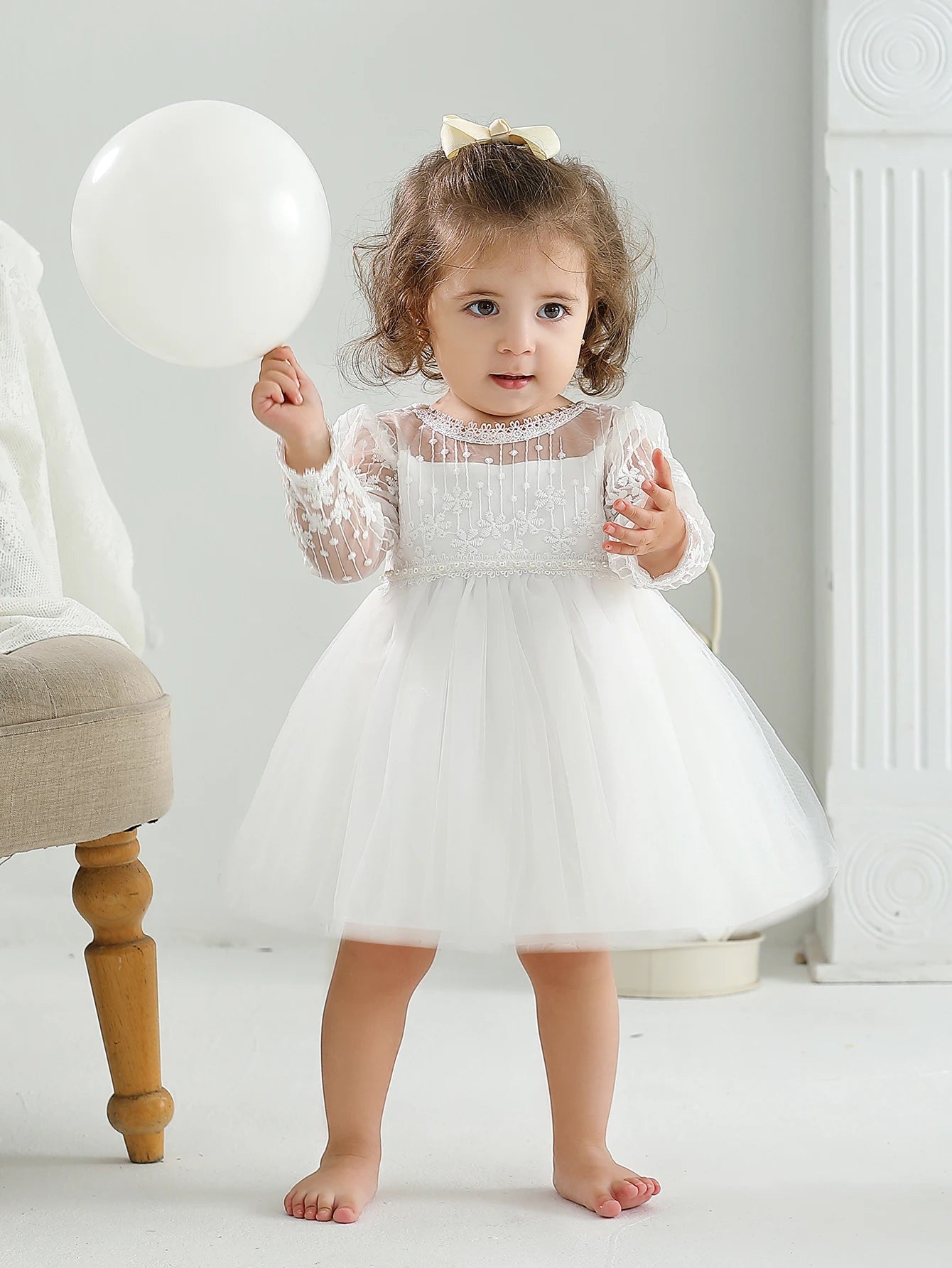 White Baby Dress for Birthday & Wedding