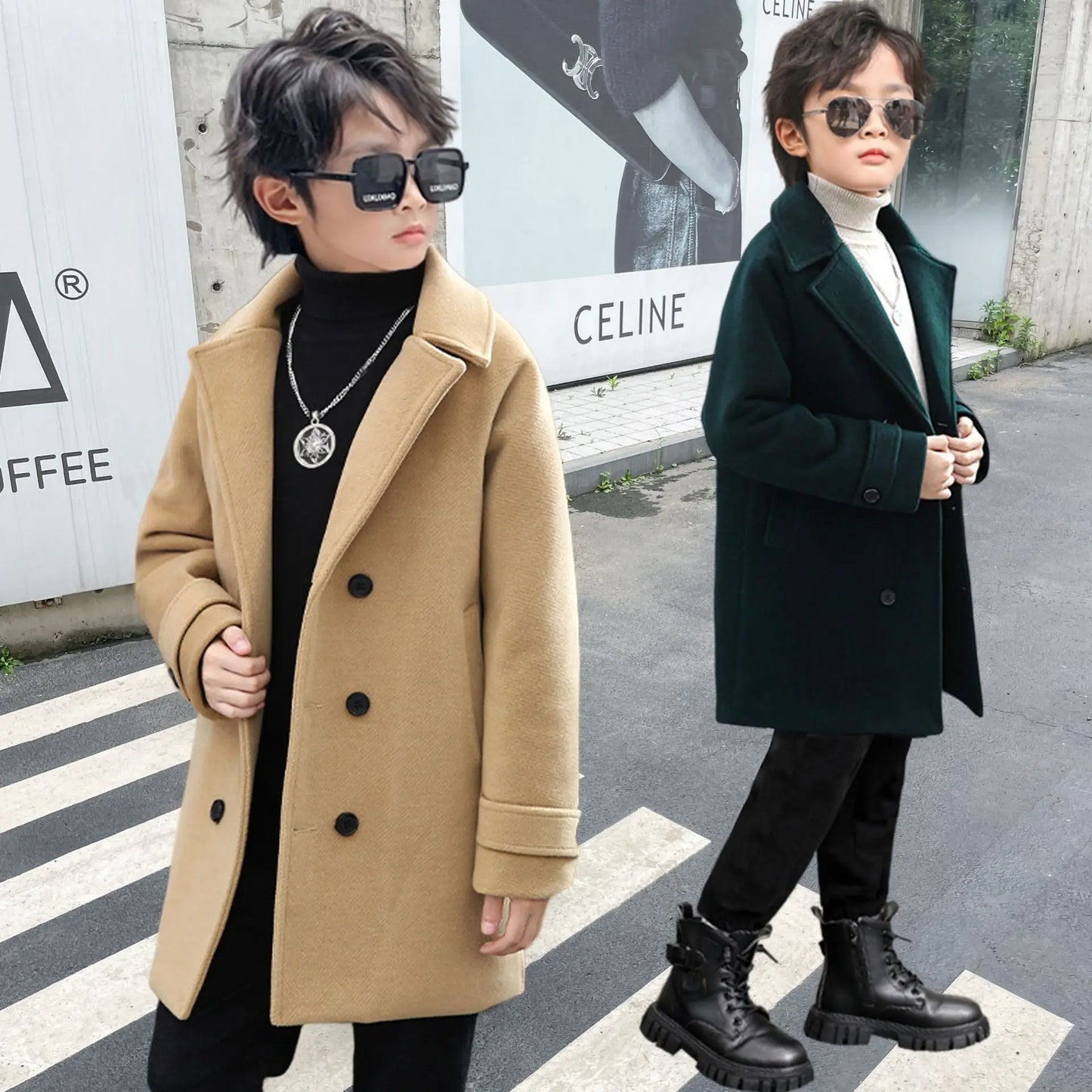 Fall & Winter Boys Jacket – Velvet Wool Outerwear