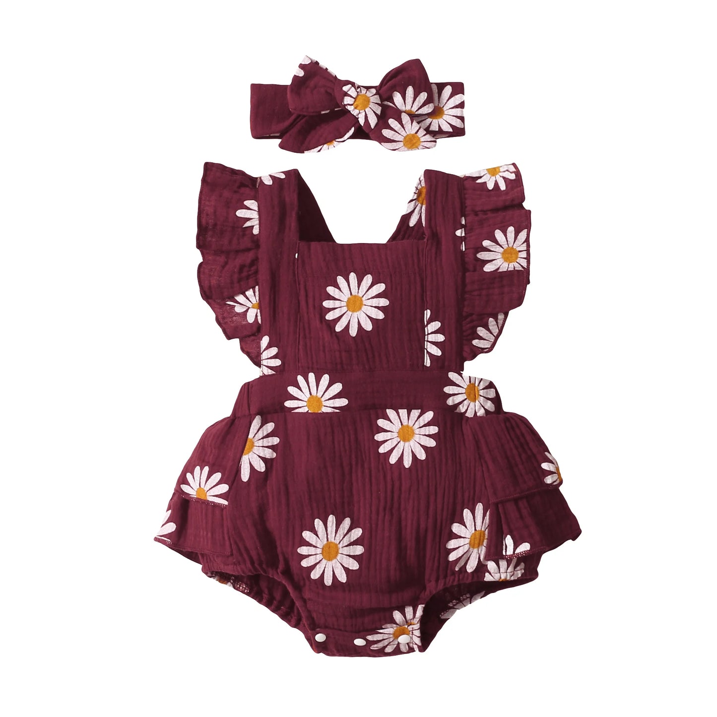 Cute Sunflower Baby Romper for Summer