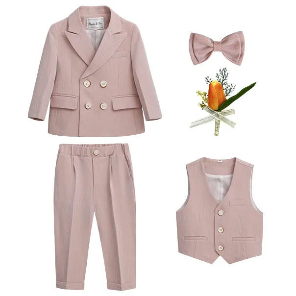 Boys’ Wedding Tuxedo Set – Formal Blazer, Pants & Bowtie Outfit